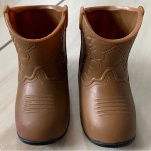 Battat doll brown ‘cowboy’ boots with black bottom.